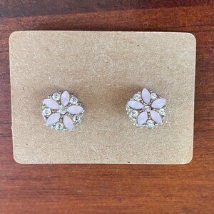 Bundle 3 for $12. Pink Stone Floral Stud Earrings.